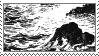 a stamp: an illustration of some rocky islands